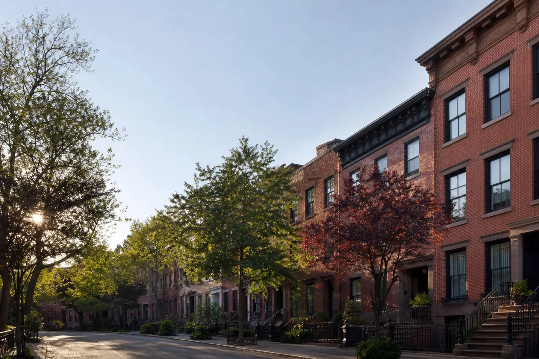 West Village townhouse street in late afternoon light